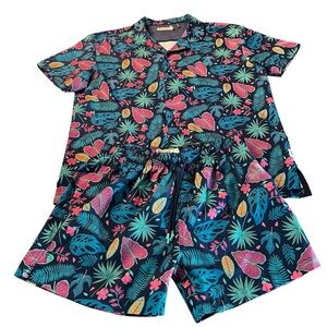 Sunset X Vine Men’s Tropical Swim Set - Blue and Pink Size XL